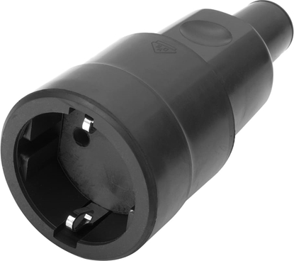 Attēls no Bachmann Vollgummikupplung CEE7/3 Vollgmmi IP44 VDE, Knickschutz montierbar, schwarz