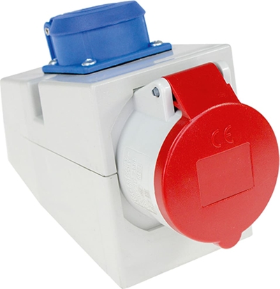 Attēls no Bachmann wall combination socket 400V, IEC309 IPX4 5pole protective socket 230V 16A