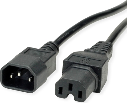 Изображение Barošanas kabelis IEC320, C14 - C15, melns, 1.0m, Value