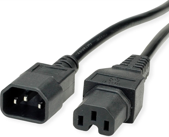 Изображение Barošanas kabelis IEC320, C14 - C15, melns, 1.0m, Value