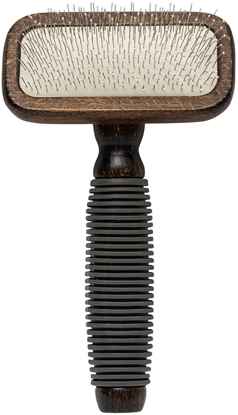 Attēls no Barry King Ekskluzywna szczotka pudlówka prostoktna, dla zwierzt, drewno bukowe, stal, tworzywo TPR, wym. 9,4x16,4cm