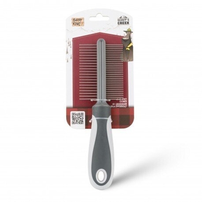 Attēls no Barry King Grzebie dla zwierzt, z rczk, dwustronny, szary, 6,4 x 22 cm