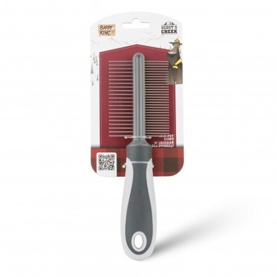 Picture of Barry King Grzebie dla zwierzt, z rczk, dwustronny, szary, 6,4 x 22 cm