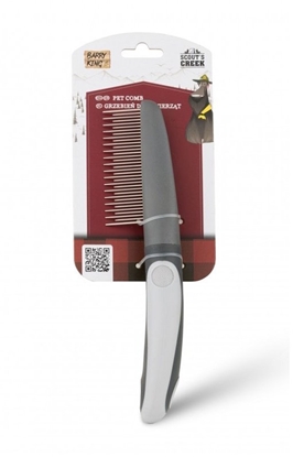 Attēls no Barry King Grzebie dla zwierzt, z rczk, szary, 35 zbów, 5 x 22 cm