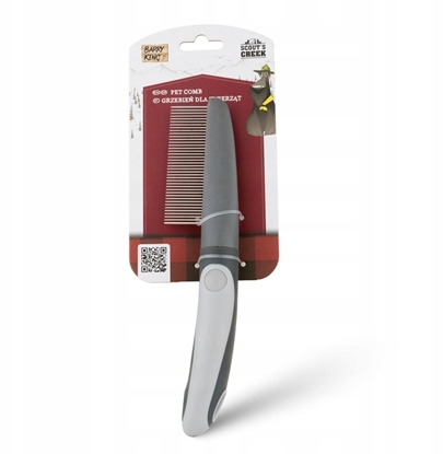 Attēls no Barry King Grzebie dla zwierzt, z rczk, szary, 40 zbów, 5 x 22 cm