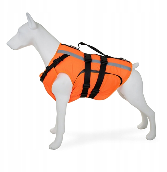 Picture of Barry King Kamizelka ratunkowa dla psa, XXL, 76-117 cm, 55-83 cm, 51 cm, pomaraczowa, materia Oxford