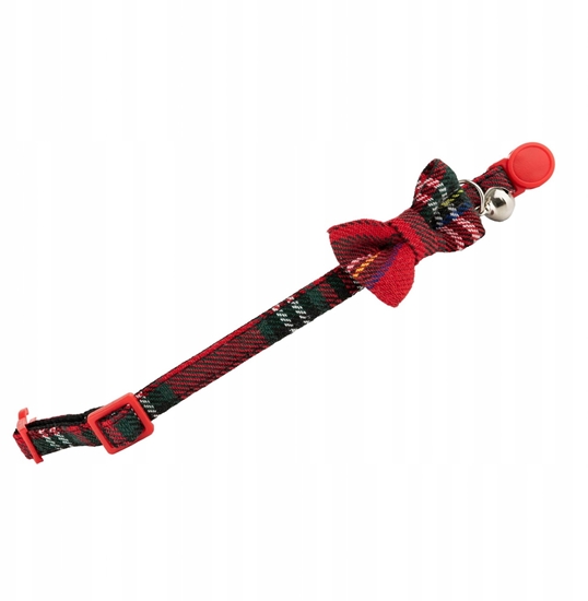 Picture of Barry King Obroa, dla kota, szkocka krata, 10 mm x 18 - 24 cm, z dzwonkiem i kokard