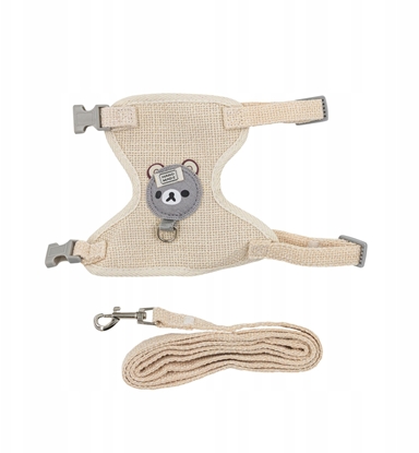 Attēls no Barry King Zestaw, szelki+smycz, dla psa/kota, kremowy biay, poliester/bawena, d. smyczy 1,2m, rozmiar M