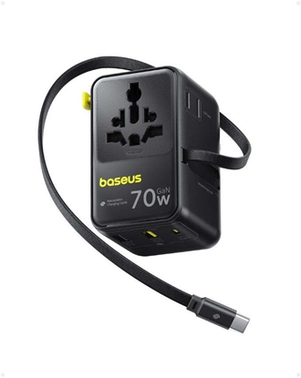 Picture of Baseus EnerCore CG11 Charger Retractable 2AC+2U + 70W, Black
