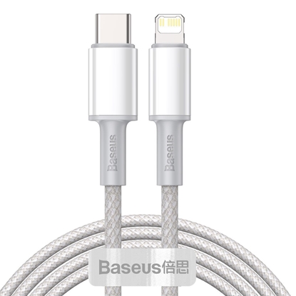 Attēls no Baseus High Density Braided USB-C to Lightning Cable 20W PD 2m / white