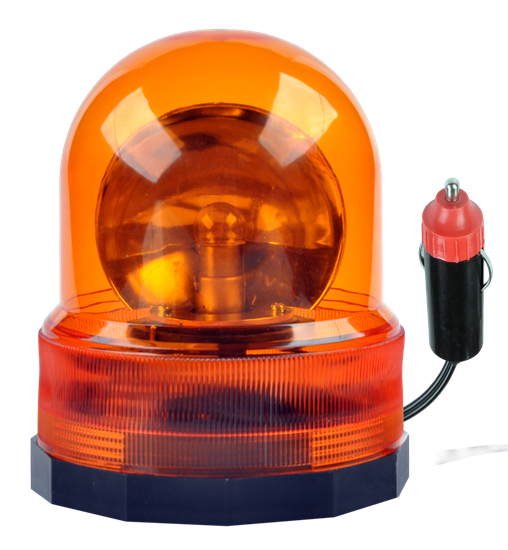 Изображение Bākuguns | Brīdinājuma lampa oranža 12V | Rotējoša | Magnēta stiprinājums | Kabelis 170cm