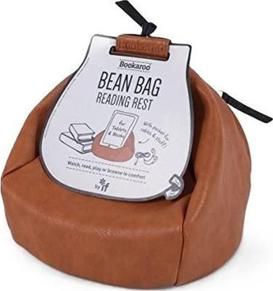 Picture of Bean Bag Pufa z kieszonk pod ksik/tablet brz