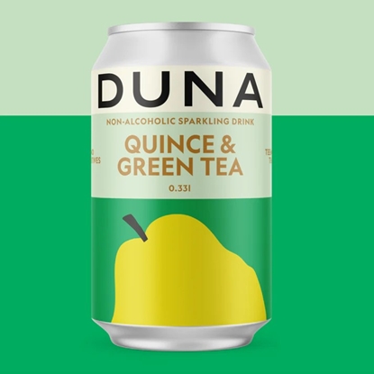 Picture of Bezalkoholisks dzirkstošs dzēriens DUNA Quince Green Tea, bundžā, 0.33l (DEP)
