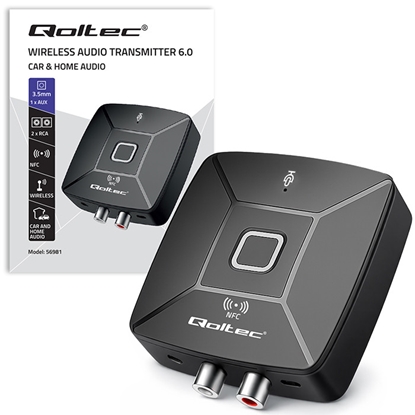 Picture of Bezvadu audio HiFi raidītājs/uztvērējs mājai un auto | Bluetooth 6.0 | NFC | 2 x RCA | 1 x 3.5mm | Q