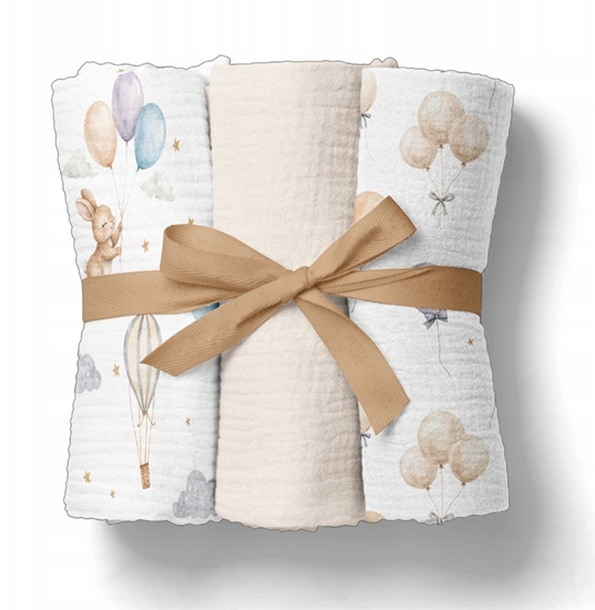 Picture of Bocioland 3008 PIELUSZKI MULINOWE 70X70 3-PACK BE BL300