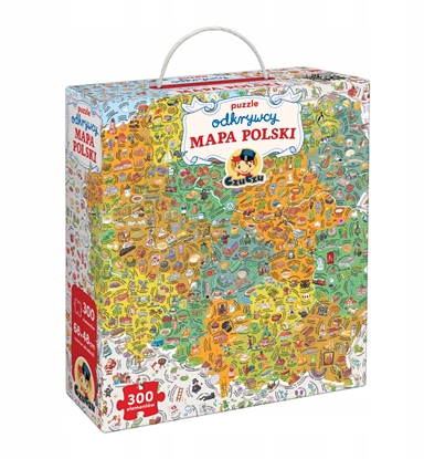 Изображение Bright Junior Media CzuCzu Puzzle odkrywcy Mapa Polski 300el