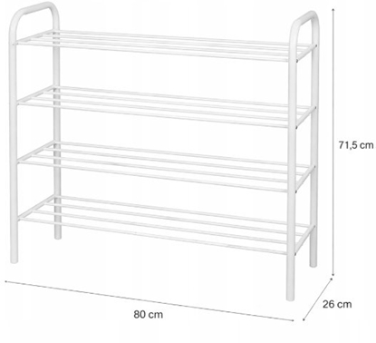 Attēls no Brunbeste Metalowa póka na buty obuwie rega stojak organizer 4 poziomy biaa 79.5x72x26cm BRUNBESTE BB-3544