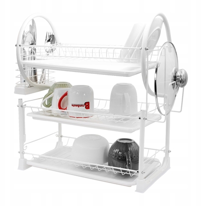 Attēls no Brunbeste Suszarka do naczy 3-poziomowa 53 x 25 x 49cm biaa BRUNBESTE BB-4060