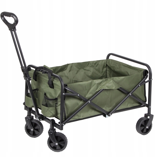 Picture of Brunbeste Wózek transportowy ogrodowy plaowy na zakupy na kókach skadany zielony BRUNBESTE BB-2043