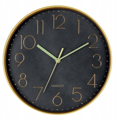 Attēls no Brunbeste Zegar cienny na cian do kuchni salonu kwarc czarny okrgy 30CM BRUNBESTE BB-1873