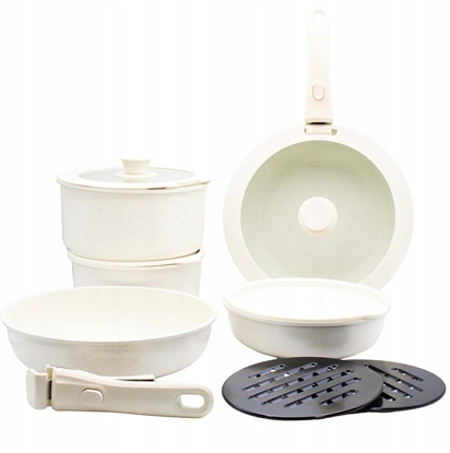 Attēls no Brunbeste Zestaw garnków garnki marmurkowe komplet indukcja na gaz 13-ELE BRUNBESTE BB-5534