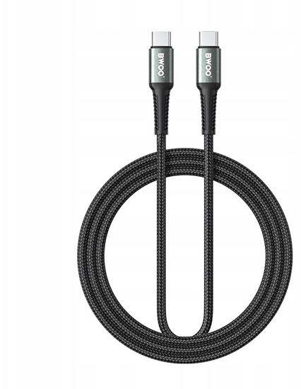Изображение BWOO kabel Pleciony USB-C - USB-C 3m 60W czarny