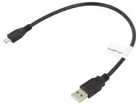 Изображение Cable | USB 2.0 | USB A plug,USB B micro plug | gold-plated | 0.3m