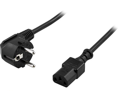 Изображение Cable DELTACO CEE 7/7 to straight IEC 60320 C13, max 250V / 10A, 0.5m, black / DEL-109-50