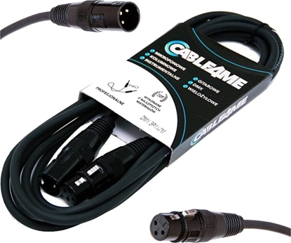 Attēls no CABLE4ME KABEL DMX AES/EBU XLR-3Pin DO OWIETLENIA 3m CZARNY 110 ohm