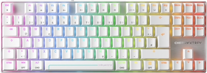Picture of Cherry MX 8.2 Pro TMR Wireless tastatūra Speļu USB + RF Wireless + Bluetooth QWERTZ Vācu Sudrabs, Balts