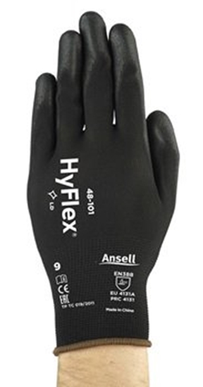 Picture of Safety gloves Ansell HyFlex® 48-101, size 8.Retail pack