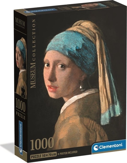 Изображение Clementoni Puzzle Compact Museum Vermeer: Girl with a Pearl Earr 1000 elementów (39967)