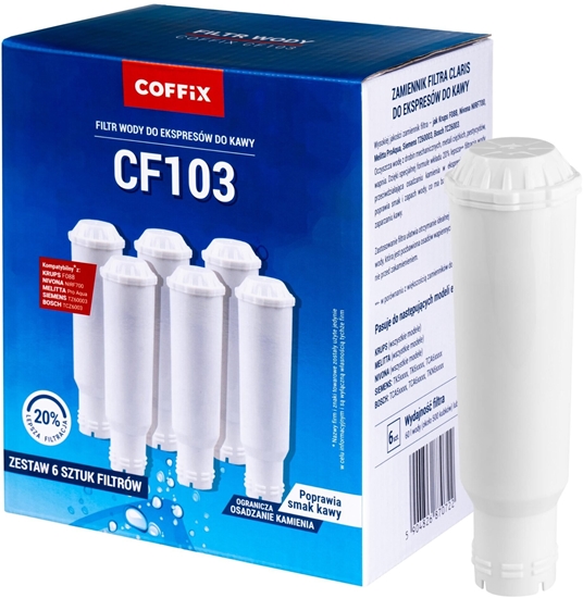 Picture of Coffix Filtr do ekspresu Melitta Nivona Krups Bosch Siemens COFFIX CF103 zamiennik 6 szt.