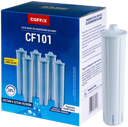 Attēls no Coffix Filtry wody do ekspresu Jura (zamienniki) COFFIX CF101  Opakowanie 6 szt.