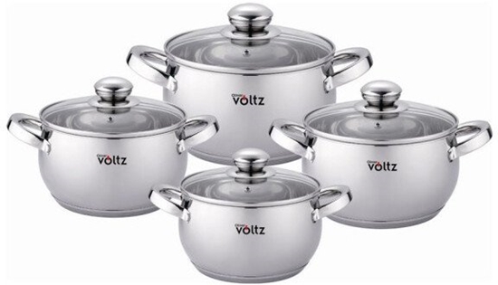 Picture of Cometic Zestaw garnków Voltz OV51210G8B 18/20/22/24cm./=2.7/3.7/5.1/6.5l. Stal nierdzewna 5V51210G8B (3800237049080)