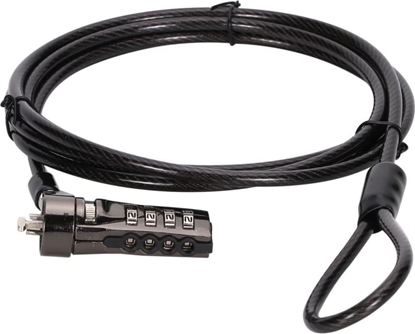 Изображение Conceptronic CUSTODIO01BS kabeļu slēdzene Melns 1,8 m