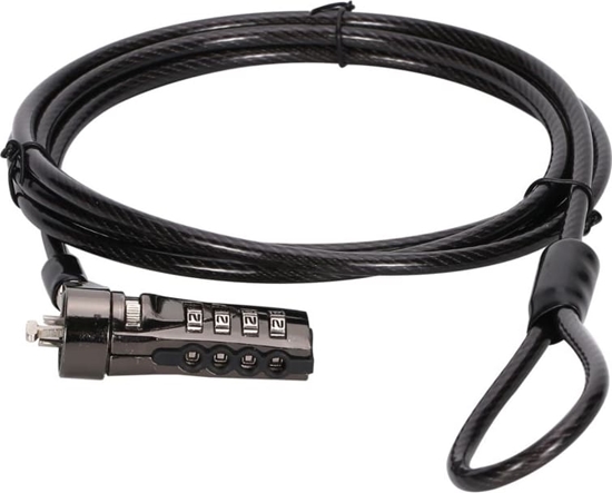 Изображение Conceptronic CUSTODIO01BS kabeļu slēdzene Melns 1,8 m