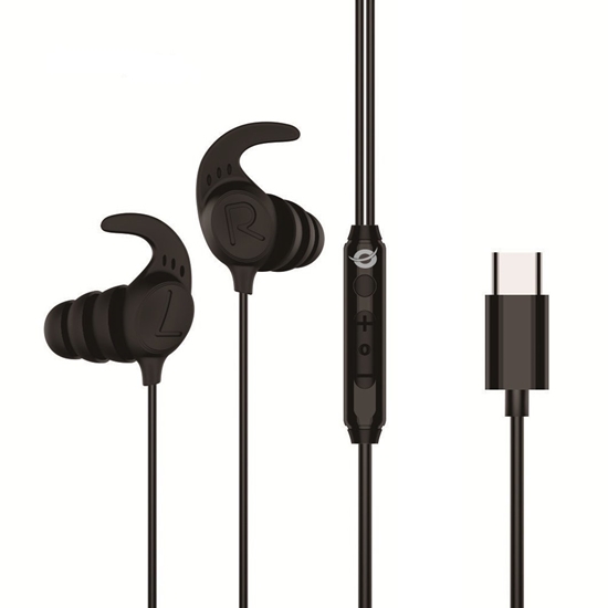 Picture of Conceptronic Headset In-Ear USB-C/Mikro/Ergono./+   1.20m sw