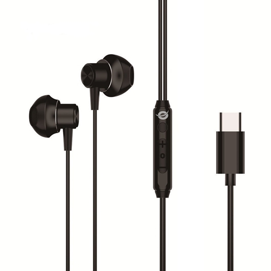 Picture of Conceptronic Headset Ohrhörer USB-C/Mikro/Ergono./+ 1.20m sw