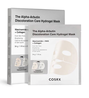 Picture of COSRX The Alpha‑Arbutin Discoloration Care Hydrogel Mask 3pcs