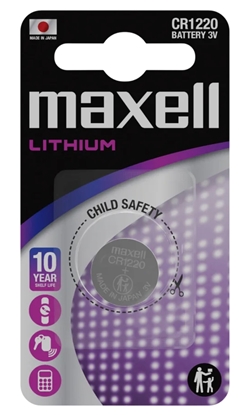 Изображение CR1220 baterijas 3V Maxell litija CR1220 blistera iepakojumā 1 gb.