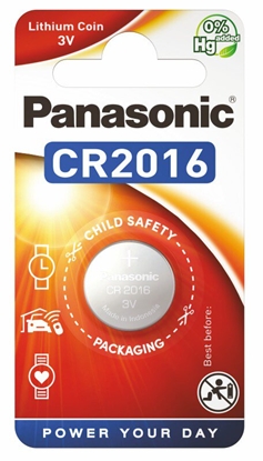 Изображение CR2016 baterijas Panasonic litija iepakojumā 1 gb.