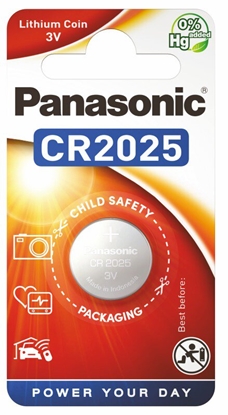 Изображение CR2025 baterijas Panasonic litija iepakojumā 1 gb.