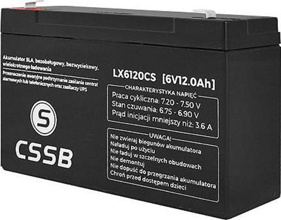Picture of CSSB Akumulator elowy 6V 12Ah (LX6120CS)
