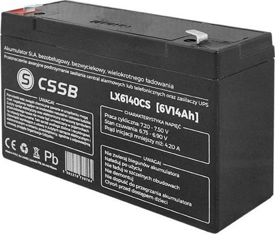 Picture of CSSB Akumulator elowy 6V 14Ah