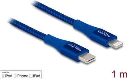 Picture of Datu un uzlādes kabelis TypeC > Lightning, M / M, 1.0m, Delock