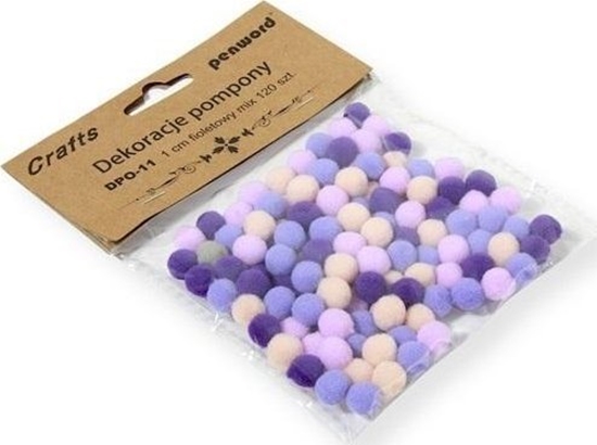 Изображение DP Craft Dekoracje pompony 1cm mix fioletowy 120szt