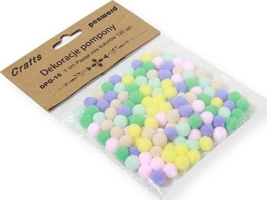 Picture of Pol-Mak Dekoracje pompony 1cm pastel mix kolorów 120szt