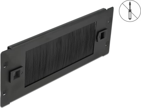 Picture of Delock 10″ Cable Management Brush Strip tool free 2U black