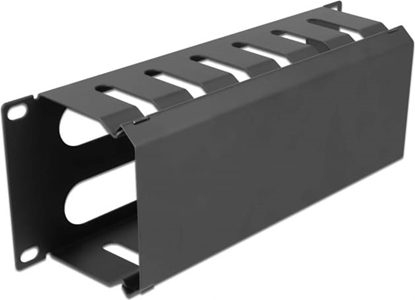 Picture of Delock 10″ Cable Management Routing Panel with 2 openings 1U black